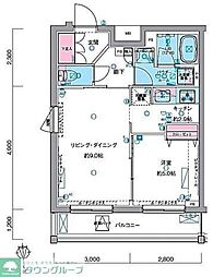 ジェノヴィア大崎スカイガーデン 1LDKの間取図画像