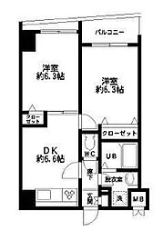 HF東日本橋レジデンス 2DKの間取図画像