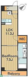 HillFlatOsaki 1LDKの間取図画像