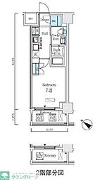 アジュールテラス日本橋浜町 1Kの間取図画像