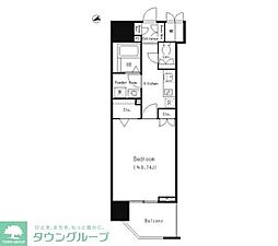 アーレア戸越公園 1Kの間取図画像