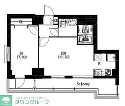 エスティメゾン戸越 1LDKの間取図画像