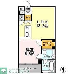 カスタリア目黒長者丸 1LDKの間取図画像