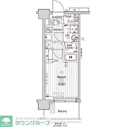 GALACITY品川西大井 1Kの間取図画像