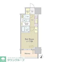 サイプレス日本橋本町 1Kの間取図画像
