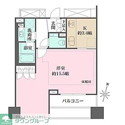 パークハウス平河町 ワンルームの間取図画像