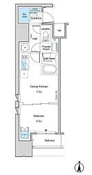 ルフォンブランシェ品川南大井 1DKの間取図画像