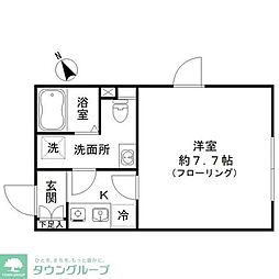 FABRIC大崎 1Kの間取図画像