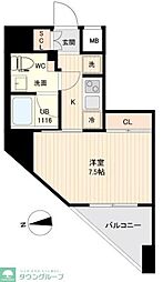 ORSUS大鳥居 1Kの間取図画像