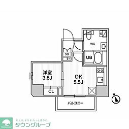 SYFORME江戸川橋 1DKの間取図画像