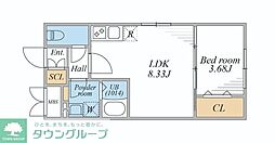 LEGALAND文京千石 1LDKの間取図画像