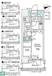 リビオメゾン御茶ノ水EAST 1DKの間取図画像