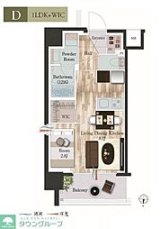 デュオフラッツ大森East 1LDKの間取図画像