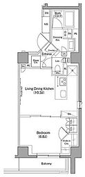 ザ・パークハビオ目黒フォート 1LDKの間取図画像
