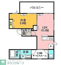 Komazawa Kouen terrace 1SLDKの間取図画像
