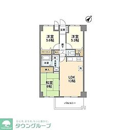 サント・コア目黒 3LDKの間取図画像