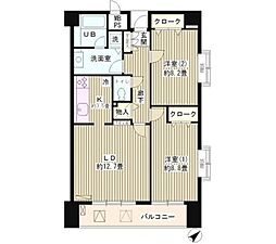 アステリオン松濤 2LDKの間取図画像