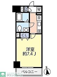 グランヴァン戸越銀座 1Kの間取図画像