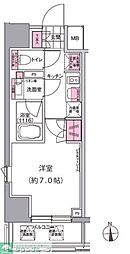 プレジリア東日本橋 1Kの間取図画像