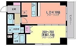 リオヴェジュル 1LDKの間取図画像