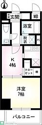 アベニュー白河 1Kの間取図画像
