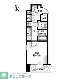 プレール・ドゥーク東京ベイ 1Kの間取図画像