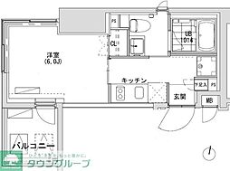 グランディオール広尾テラス 1Kの間取図画像