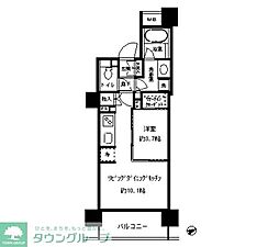 パークホームズ目黒リバーサウス 1LDKの間取図画像