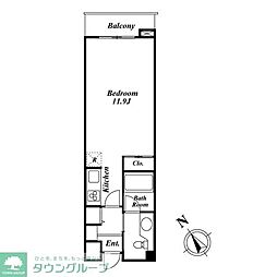 ミルーム南青山 ワンルームの間取図画像