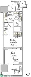 パークヴィラ恵比寿 1DKの間取図画像