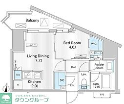 グランシエル南青山 1LDKの間取図画像