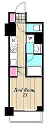 MFPRコート武蔵小山 1Kの間取図画像