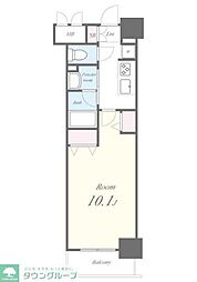 新宿区若松町マンション 1Kの間取図画像