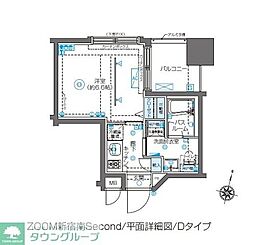 ZOOM新宿南Second 1Kの間取図画像