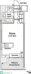 イプセ学芸大学 ワンルームの間取図画像