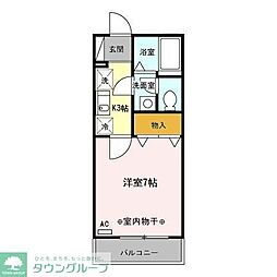 K-クロッシング 1Kの間取図画像