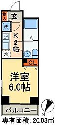レジディア日本橋人形町2 1Kの間取図画像