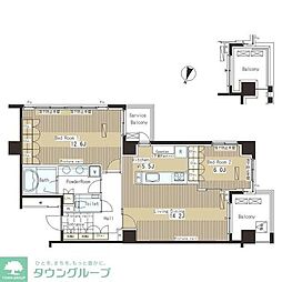 ParkAxis恵比寿 2LDKの間取図画像