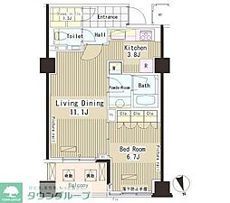 ParkAxis恵比寿 1LDKの間取図画像