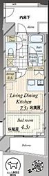 プラウド渋谷東 1LDKの間取図画像