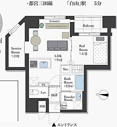 プレサンス本駒込アカデミア 1SLDKの間取図画像