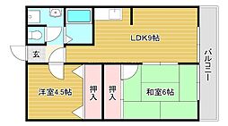 サンクリエート高谷 2LDKの間取図画像