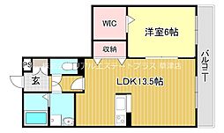 QUALIA 1階1LDKの間取り