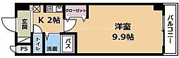 ベルエポック 2階1Kの間取り