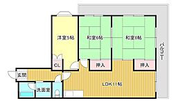 アミティエ草津 2LDKの間取図画像