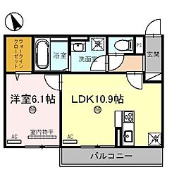 ルミエールMK2 1LDKの間取図画像
