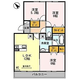 グランフェリス 3LDKの間取図画像