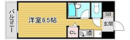 萱野ビル 1Kの間取図画像