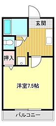 メゾン・パル 1Kの間取図画像