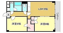 ヴィラージュ 2LDKの間取図画像